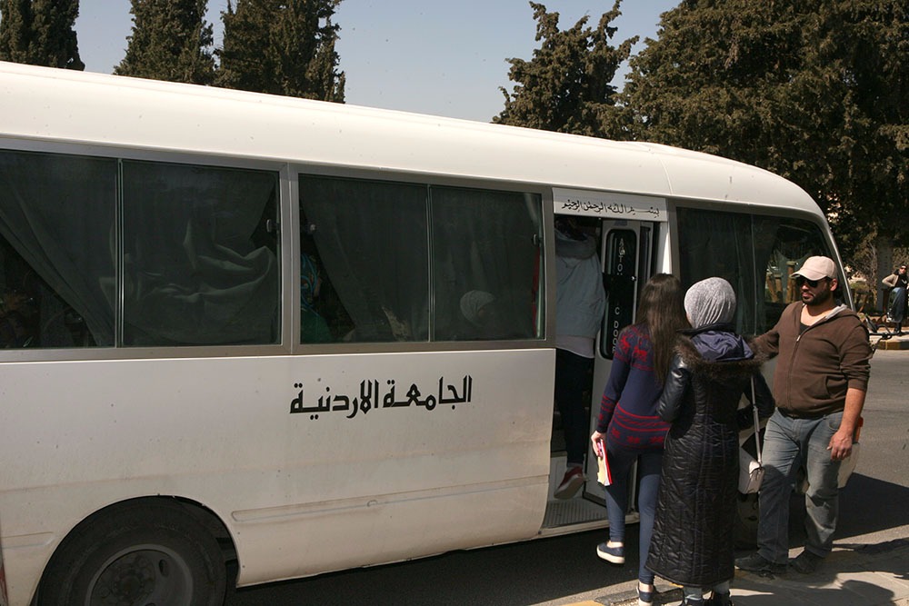 University of Jordan campus bus — student service