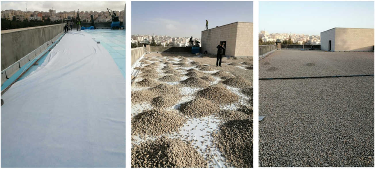 Insulation layers applied on rooftop